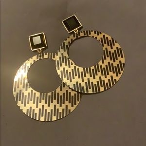 Black & Gold Hoop Earrings